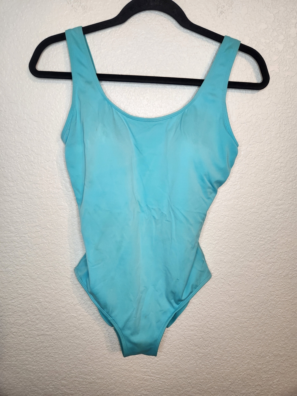Ll Bean blue Aqua Scoop Neck One-Piece Swimsuit size 10